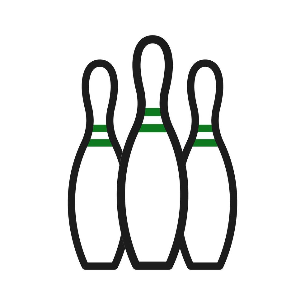 bowling icône bicolore vert noir sport symbole illustration. vecteur