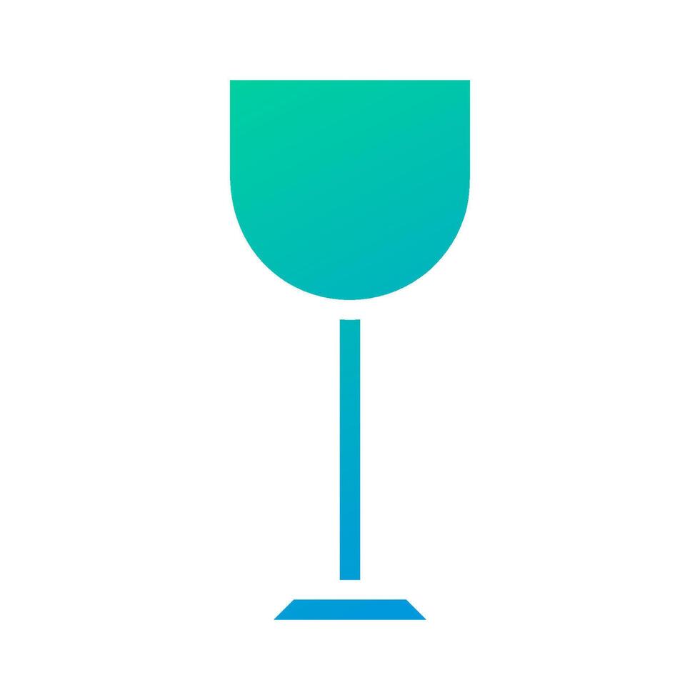 verre du vin icône solide pente vert bleu Couleur Pâques symbole illustration. vecteur