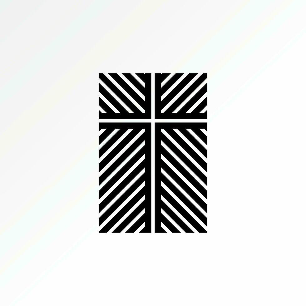 logo conception graphique concept Créatif abstrait prime vecteur signe Stock unique fenêtre art modèle traverser église Christian. en relation à religion intérieur