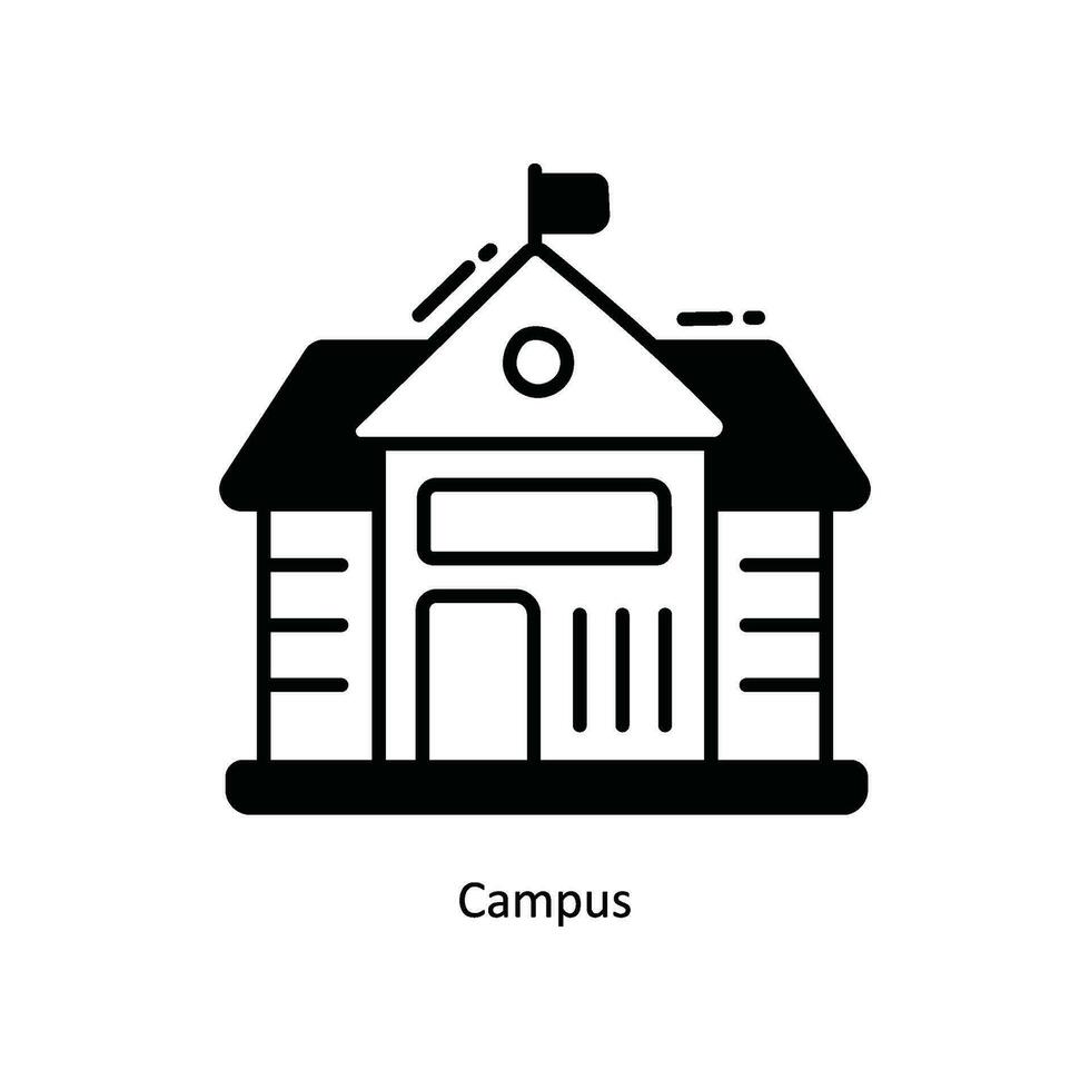 Campus griffonnage icône conception illustration. école et étude symbole sur blanc Contexte eps dix fichier vecteur