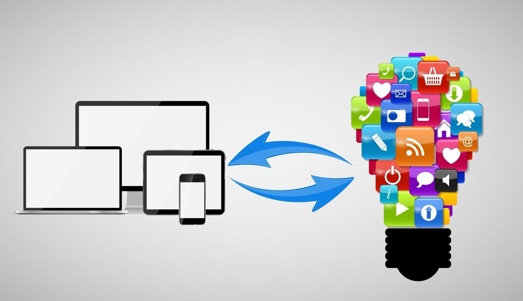 illustration vectorielle de cloud computing concept vecteur