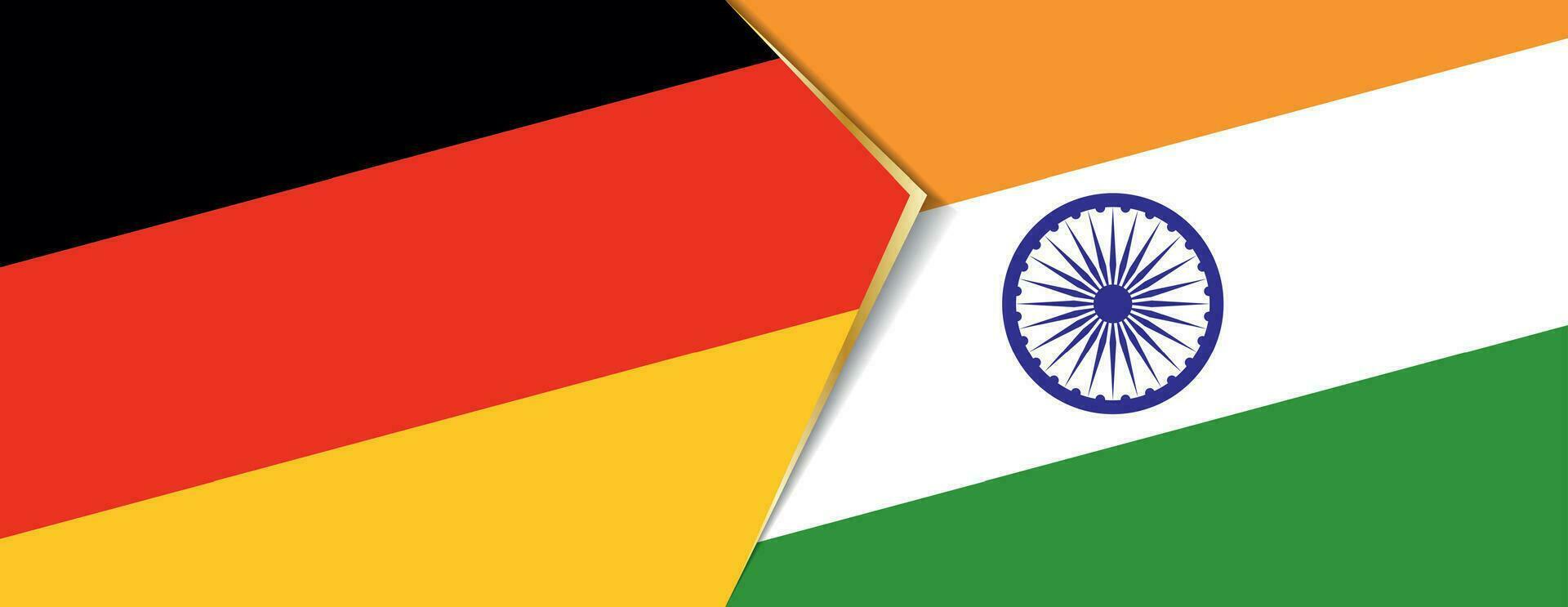 Allemagne et Inde drapeaux, deux vecteur drapeaux.