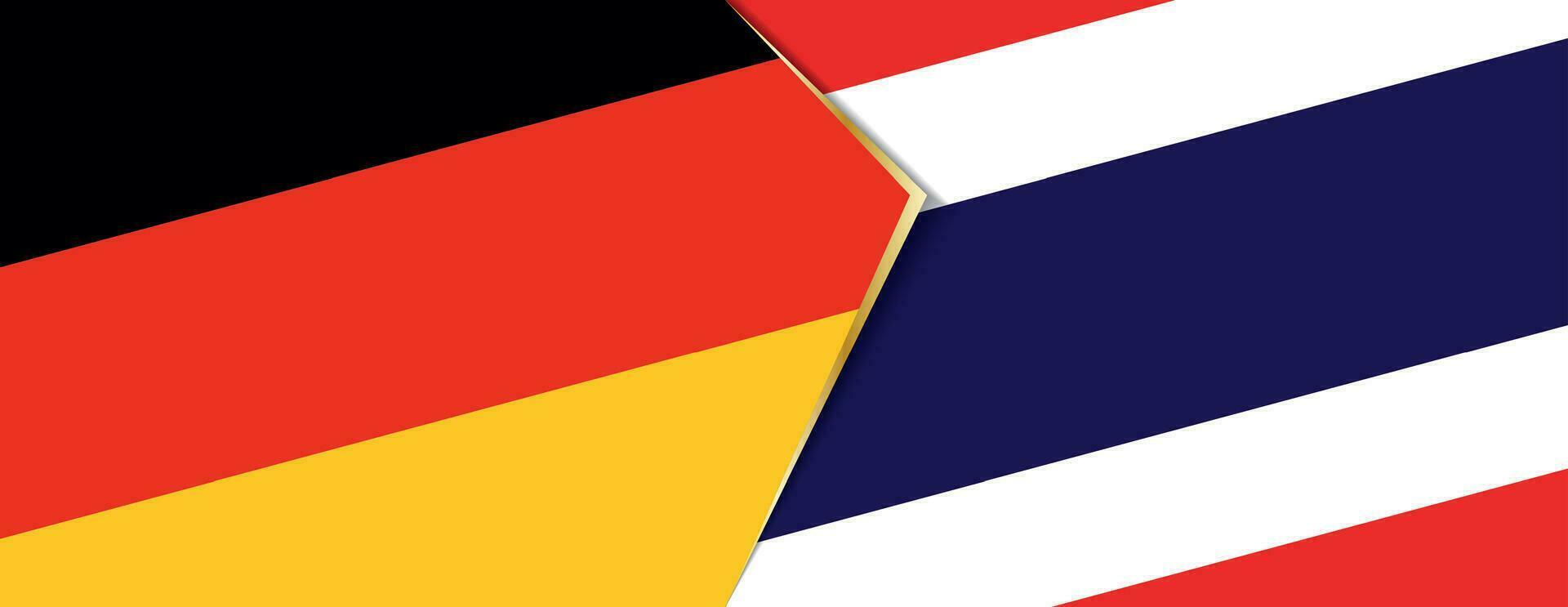 Allemagne et Thaïlande drapeaux, deux vecteur drapeaux.