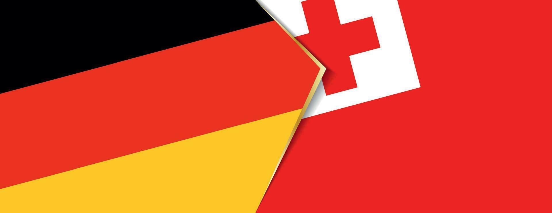 Allemagne et Tonga drapeaux, deux vecteur drapeaux.
