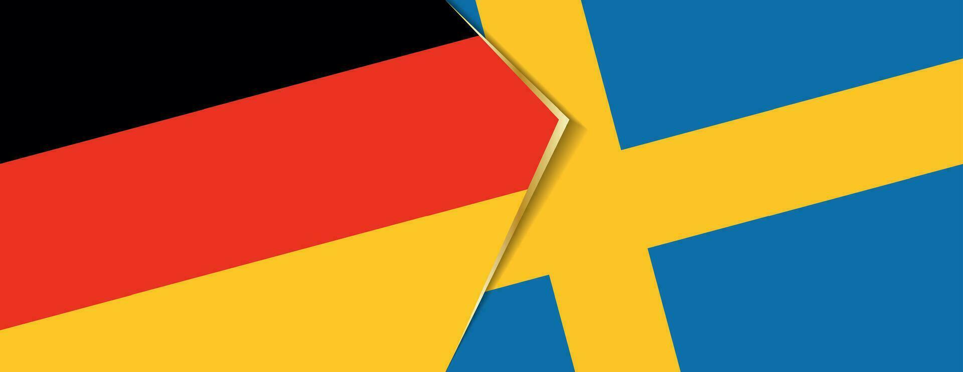 Allemagne et Suède drapeaux, deux vecteur drapeaux