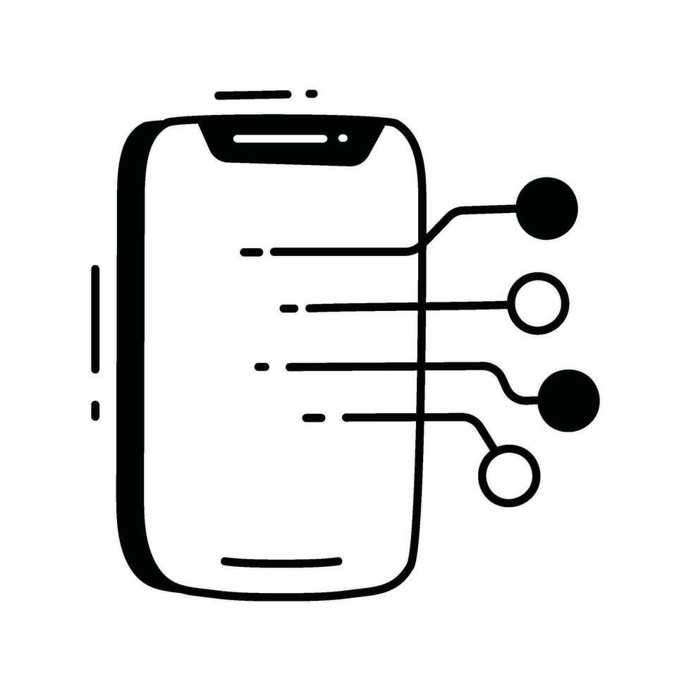 mobile réseau griffonnage icône conception illustration. science et La technologie symbole sur blanc Contexte eps dix fichier vecteur