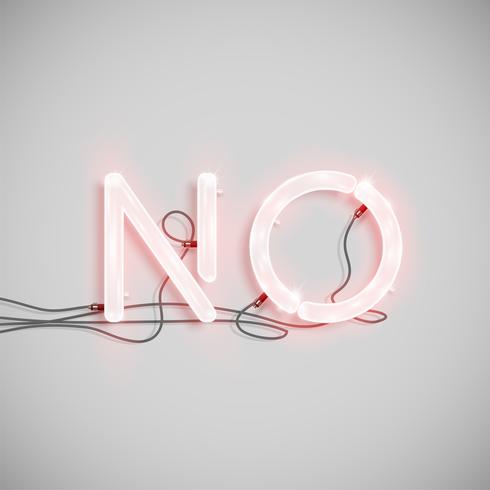 Type de mot électrique néon, illustration vectorielle vecteur
