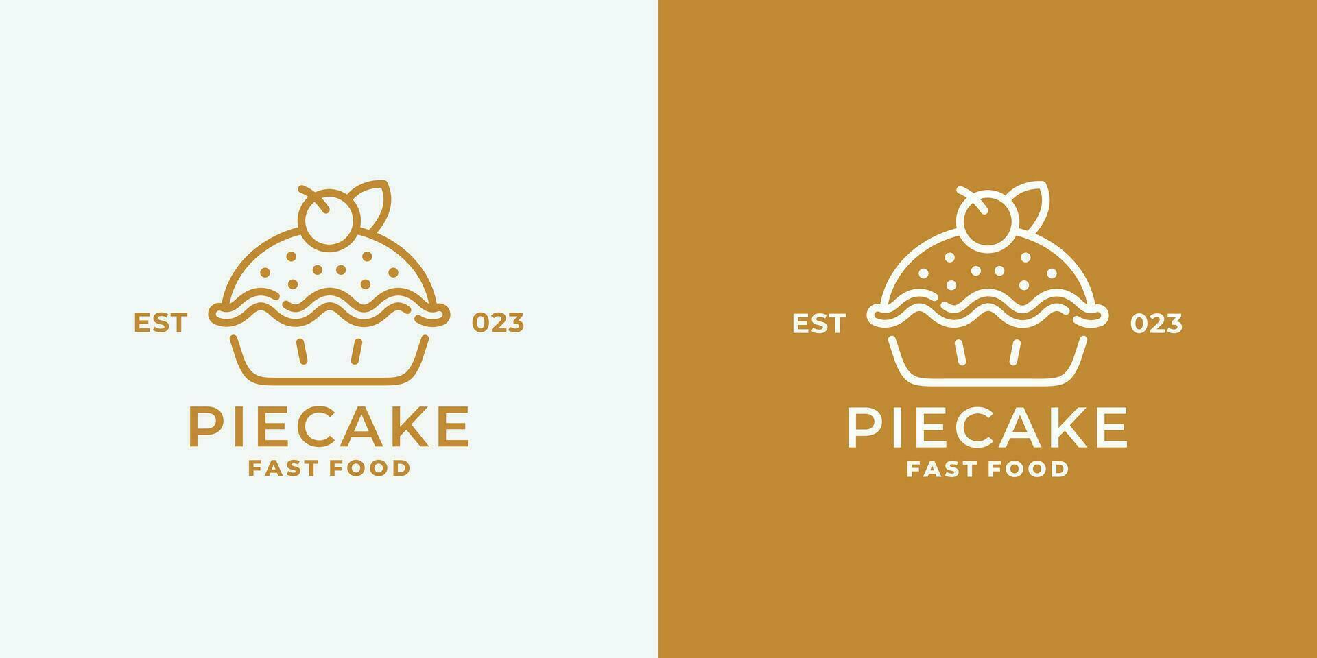tarte gâteau logo conception vecteur illustration