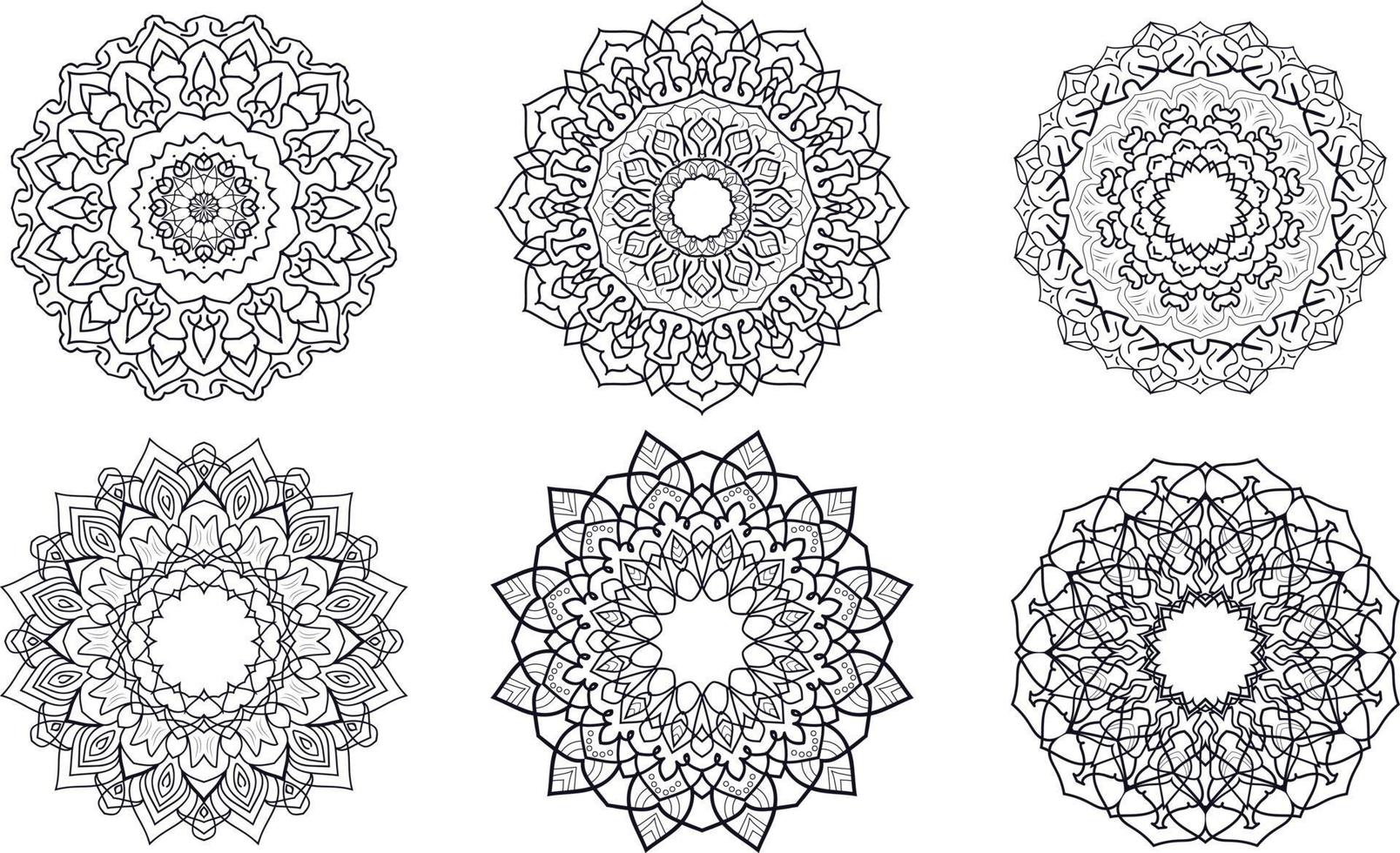 vecteur libre de vecteur de collection de mandala. ensemble de fleurs circulaires mandala