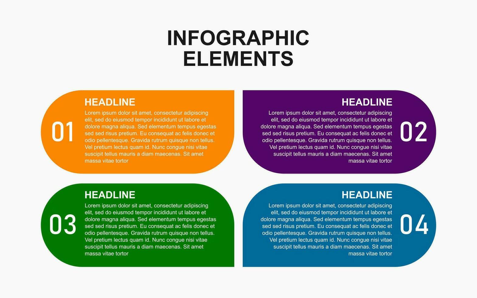 infographie modèle avec 4 coloré pas pour présentations, affaires et affiches. vecteur