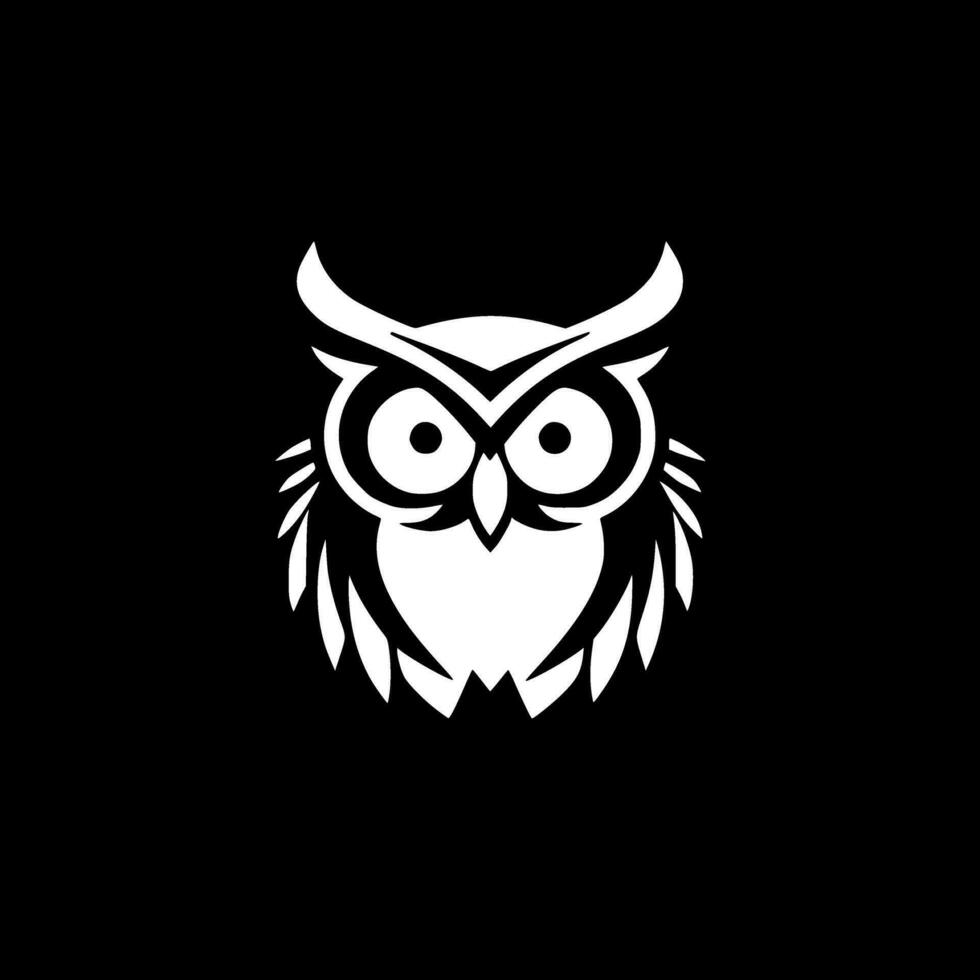 hibou - noir et blanc isolé icône - vecteur illustration