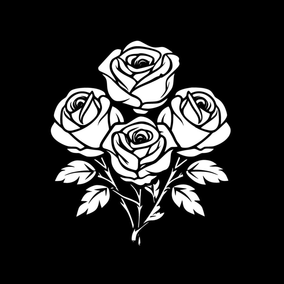 des roses - minimaliste et plat logo - vecteur illustration