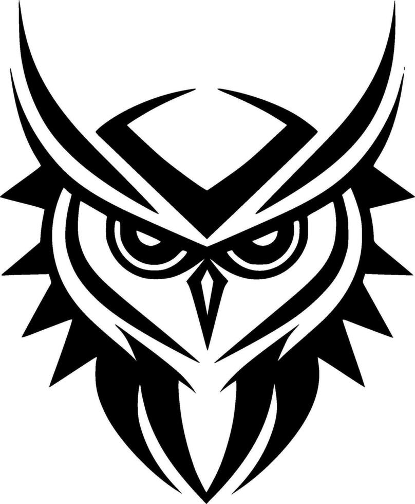 hibou - minimaliste et plat logo - vecteur illustration