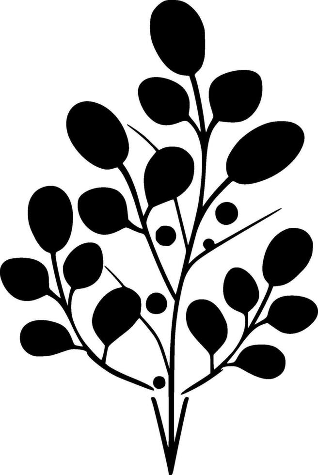 eucalyptus - minimaliste et plat logo - vecteur illustration