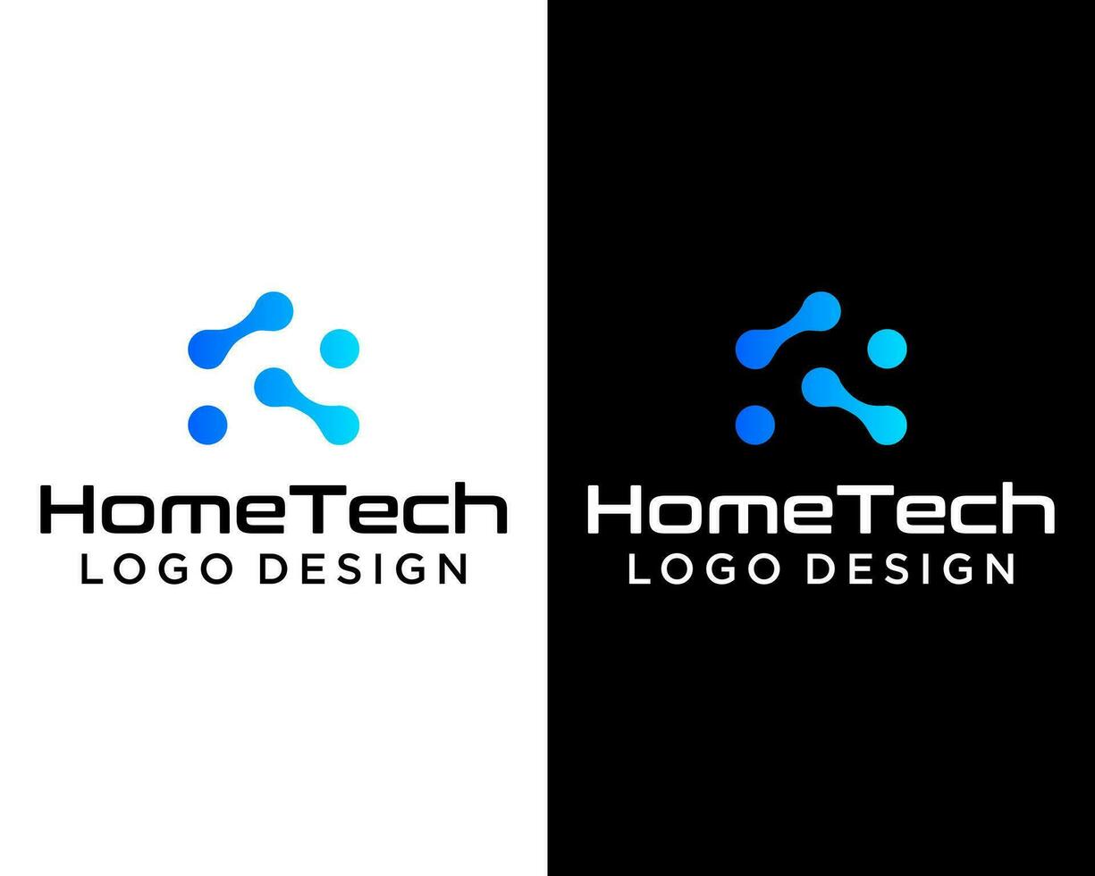 intelligent Accueil La technologie logo conception. vecteur