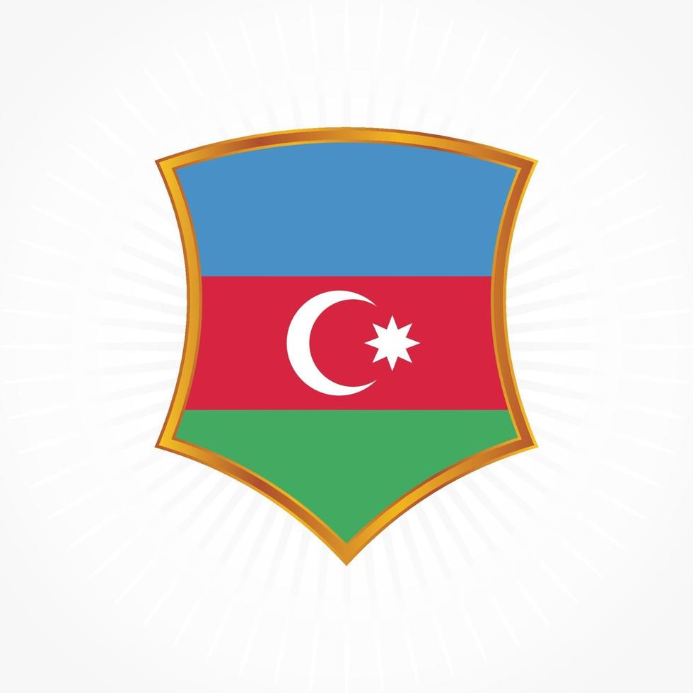 vecteur de drapeau azerbaïdjanais avec cadre de bouclier