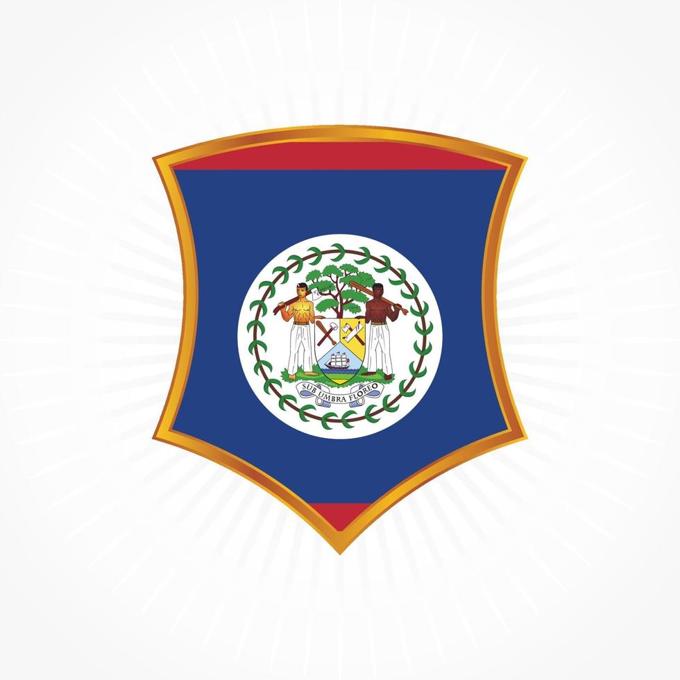 vecteur de drapeau du belize avec cadre de bouclier