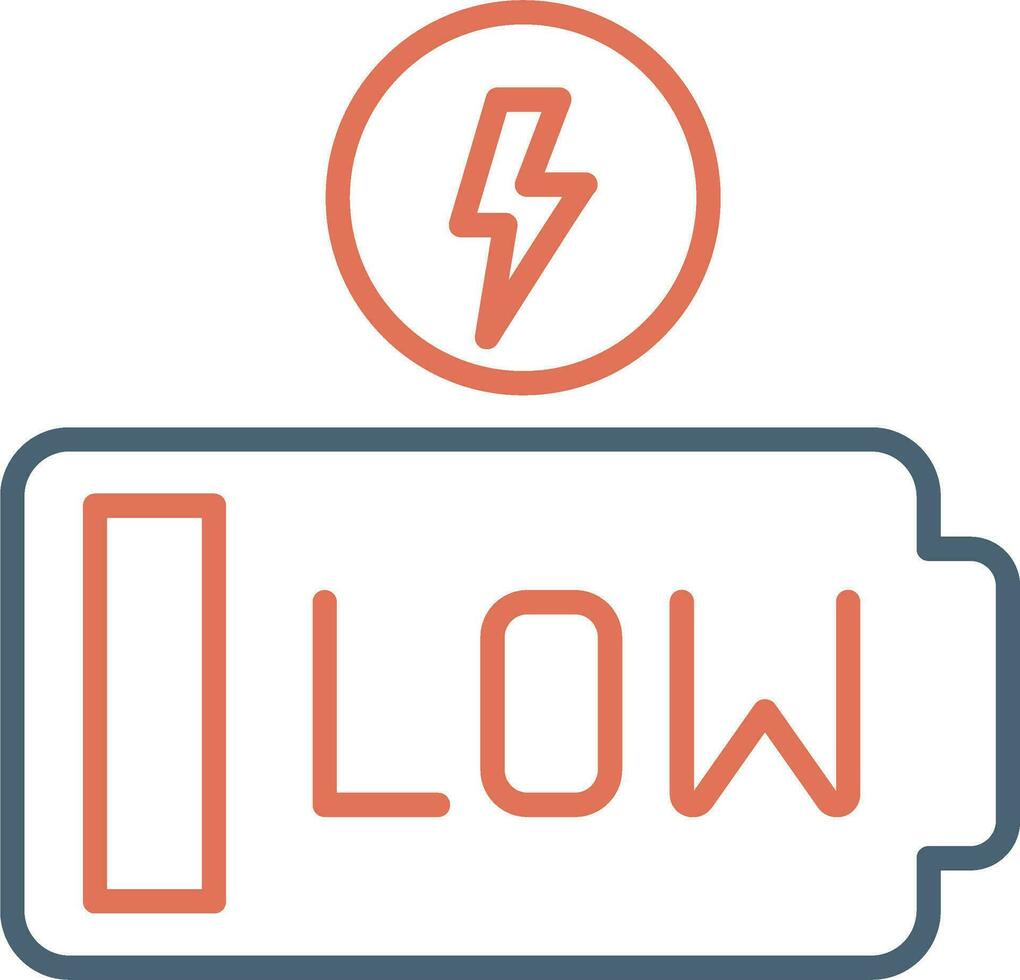 icône de vecteur de batterie faible