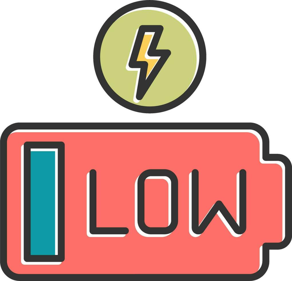 icône de vecteur de batterie faible