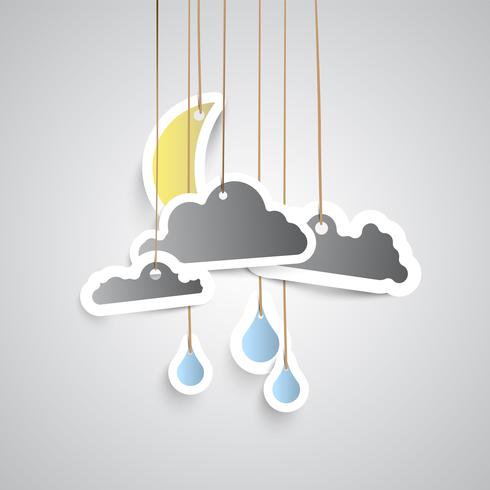 Météo icône faite par papier, illustration vectorielle vecteur