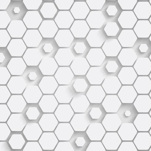 Fond d&#39;hexagone en papier avec ombres portées. Illustration vectorielle vecteur