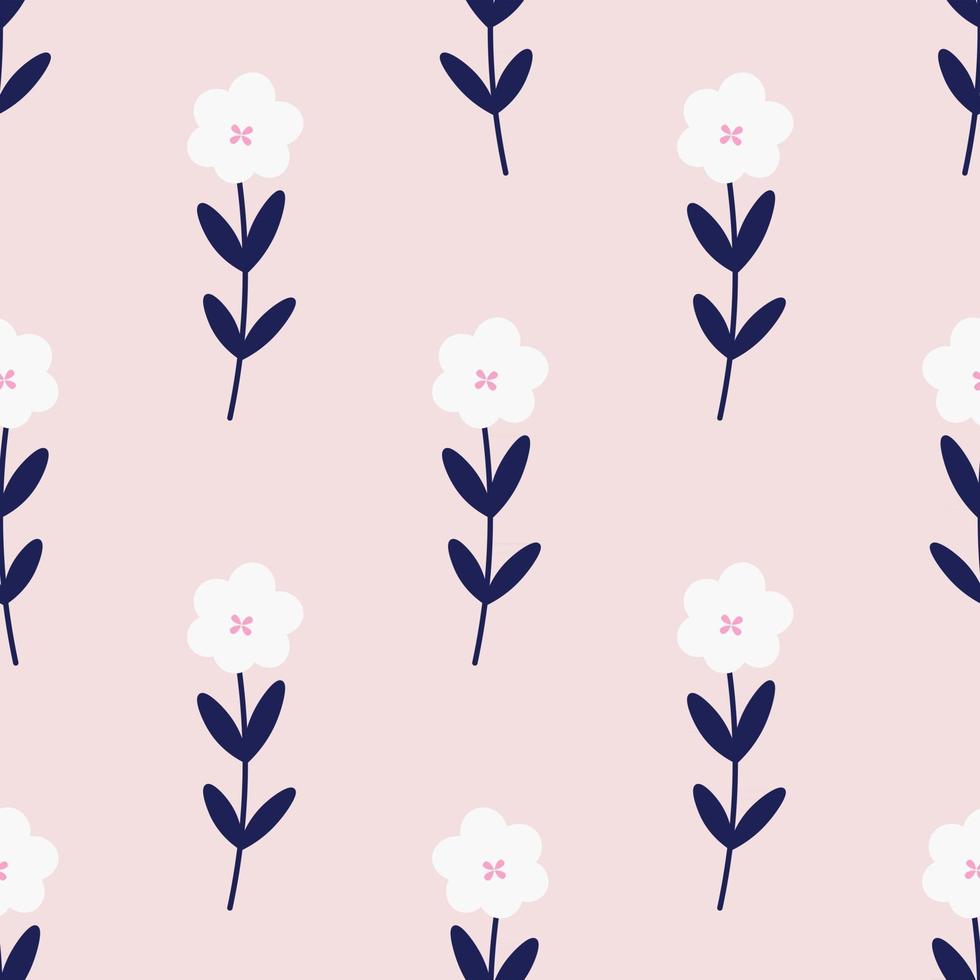 motif vectoriel de répétition sans couture de fleurs mignonnes