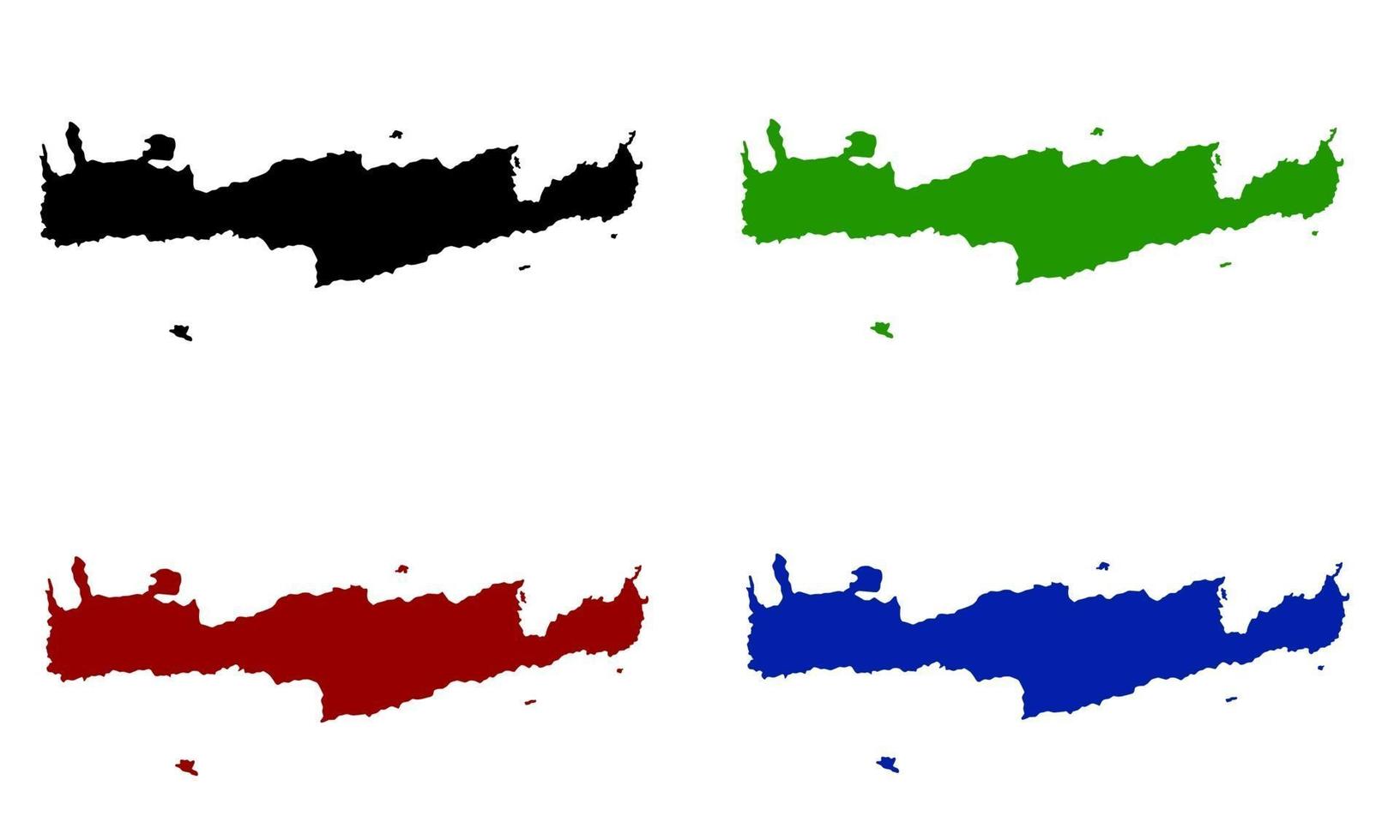 Carte de silhouette de l'île de Crète en Grèce vecteur