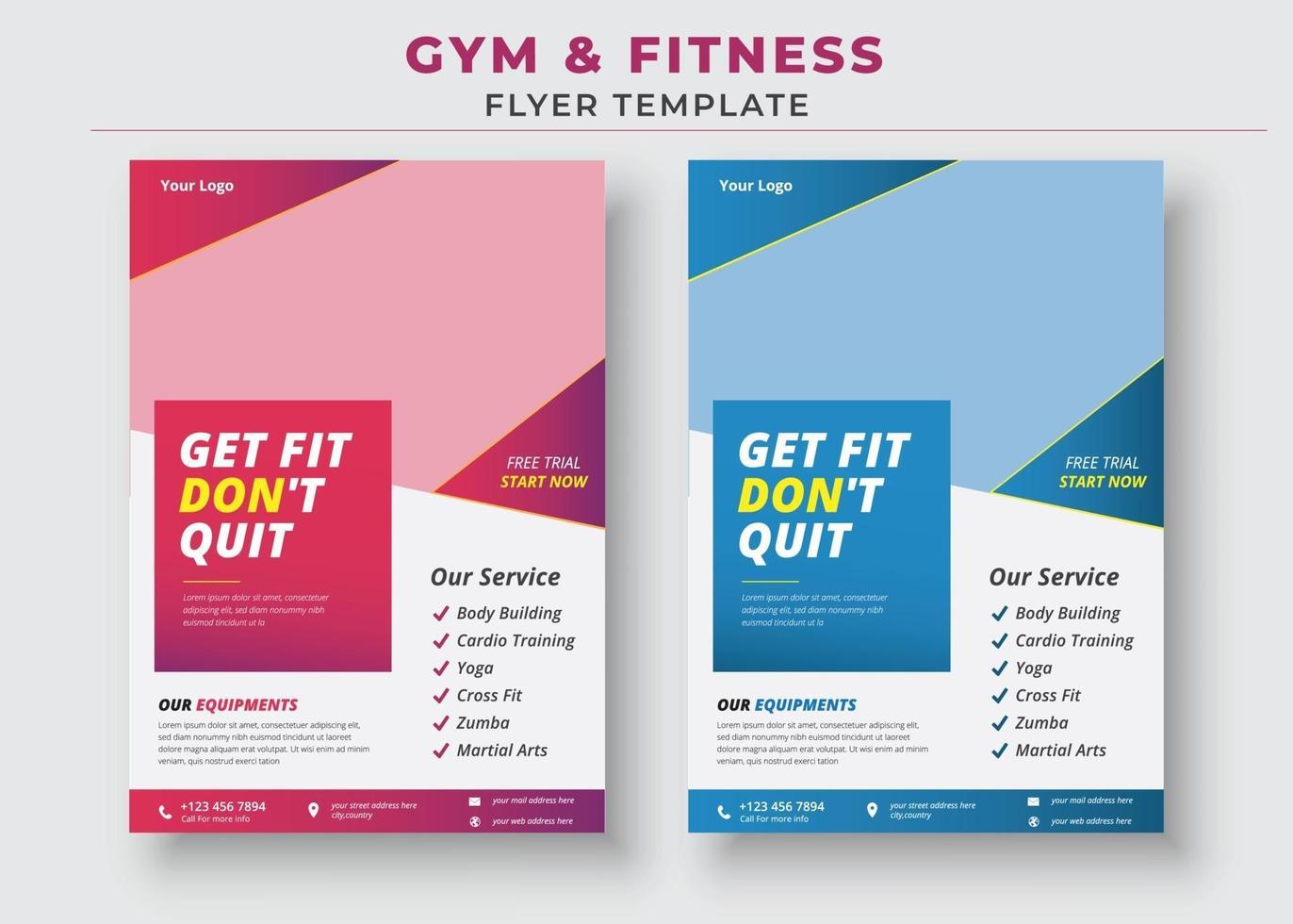 modèle de flyer fitness gym vecteur