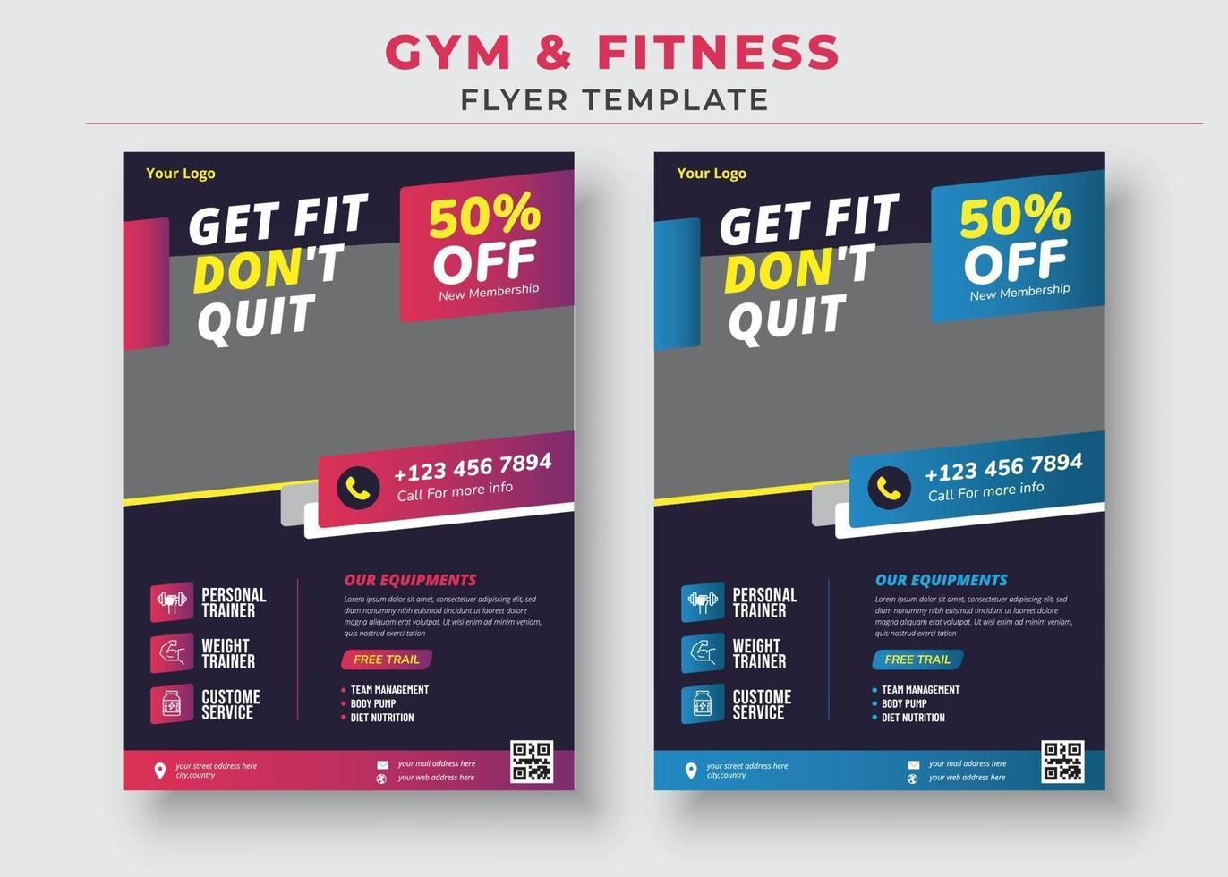 modèle de flyer fitness gym vecteur