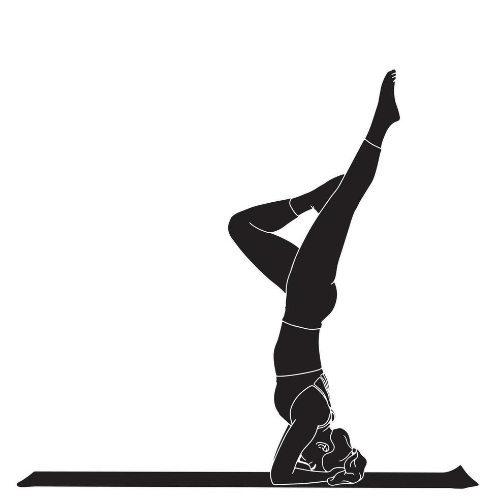 illustration de silhouette de personnage de fitness et de soins de santé. vecteur