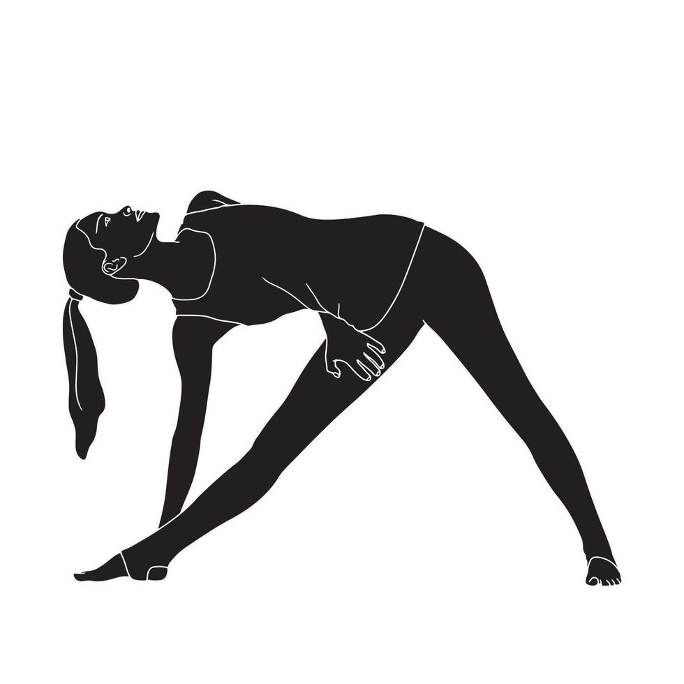 illustration de silhouette de personnage de fitness et de soins de santé. vecteur