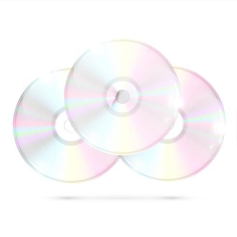 3 CD / DVD sur fond blanc, illustration vectorielle vecteur