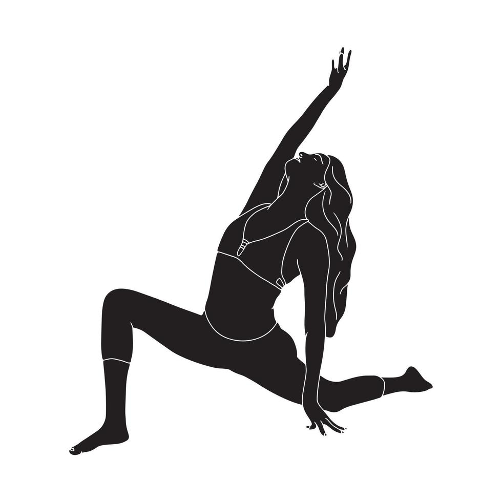 illustration de silhouette de personnage de fitness et de soins de santé. vecteur