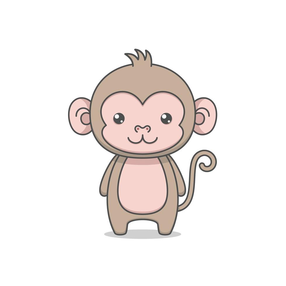 personnage de dessin animé de singe mignon vecteur