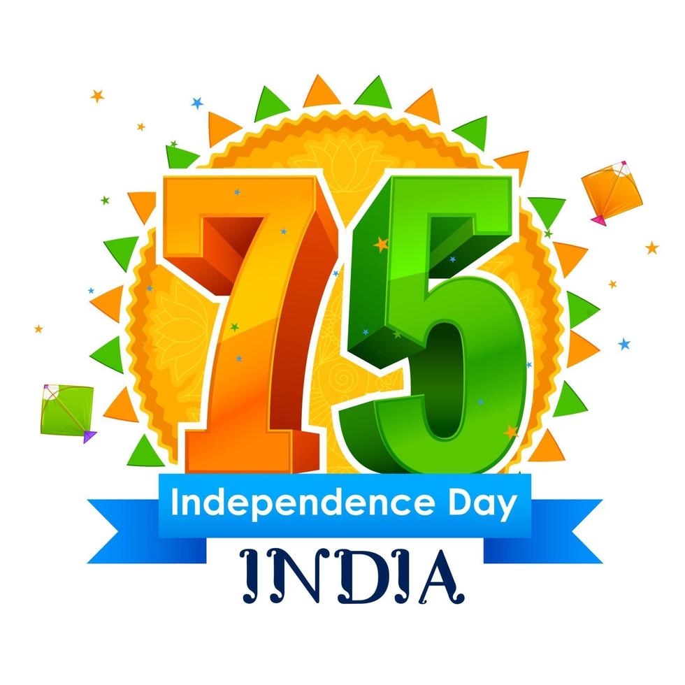 tricolore pour la 75e fête de l'indépendance de l'inde le 15 août vecteur