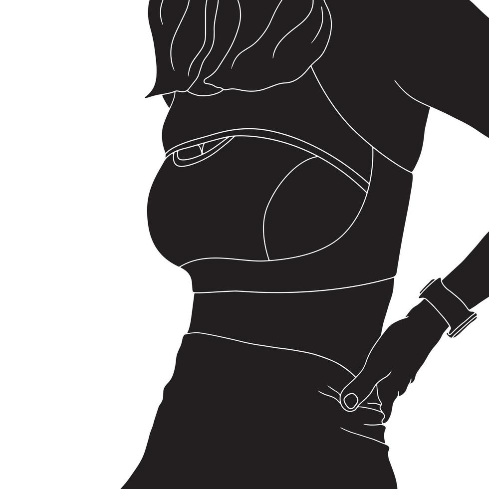 illustration de silhouette de personnage de fitness et de soins de santé. vecteur