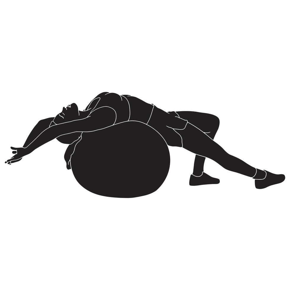 illustration de silhouette de personnage de fitness et de soins de santé. vecteur