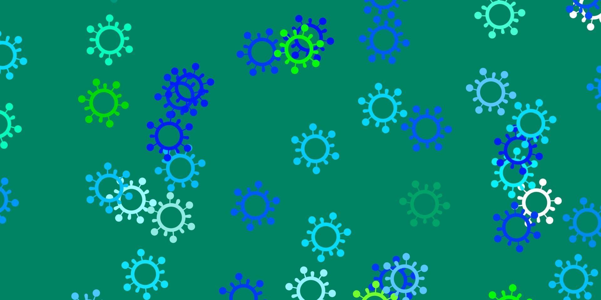 modèle vectoriel bleu clair et vert avec des signes de grippe.
