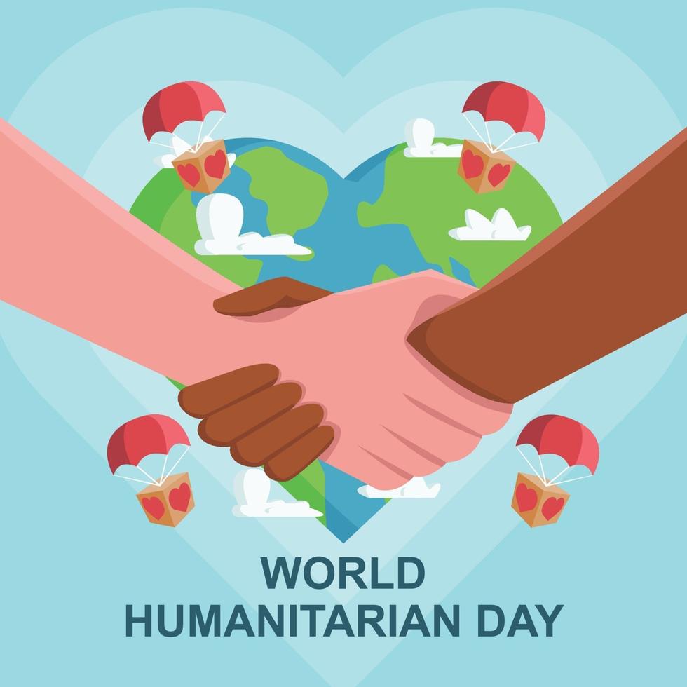 affiche de la journée humanitaire mondiale vecteur