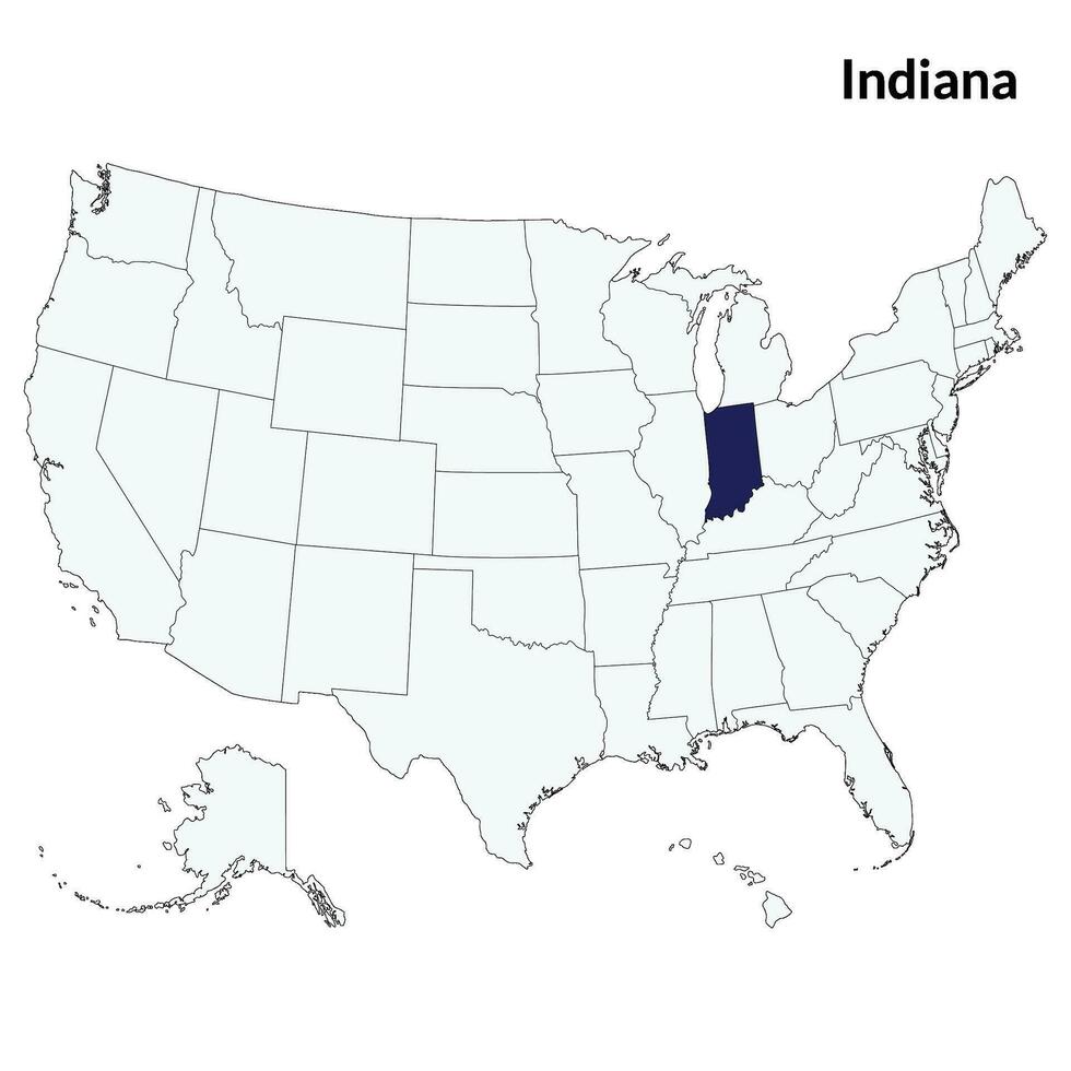 carte de Indiana. Indiana carte. Etats-Unis carte vecteur