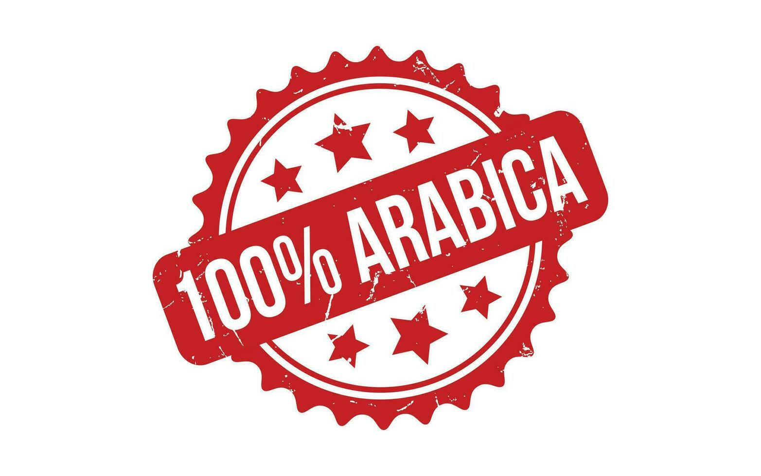 100 pour cent arabica caoutchouc grunge timbre joint vecteur