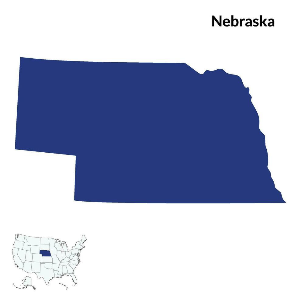 carte de Nebraska. Nebraska carte. Etats-Unis carte vecteur
