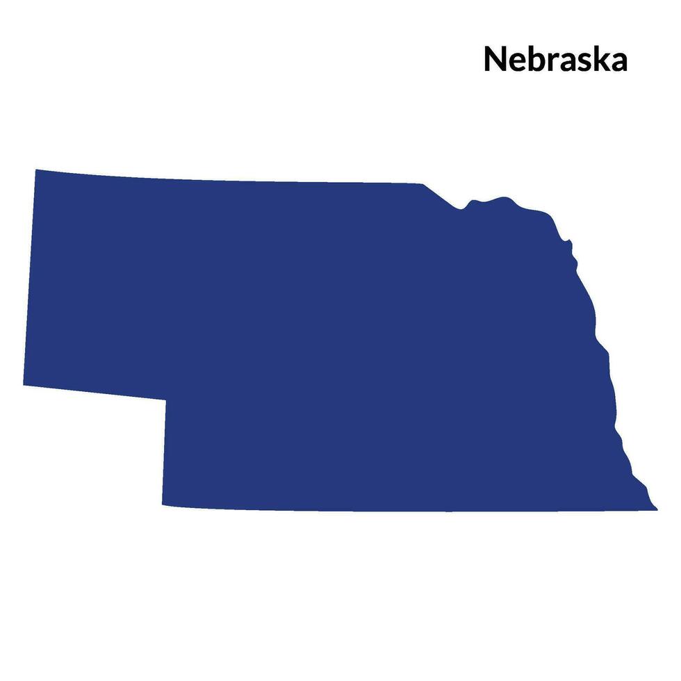 carte de Nebraska. Nebraska carte. Etats-Unis carte vecteur