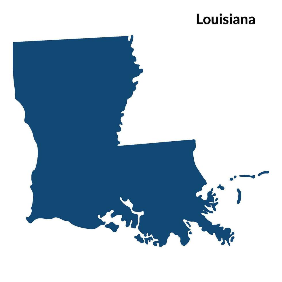 carte de Louisiane. Louisiane carte. Etats-Unis carte vecteur