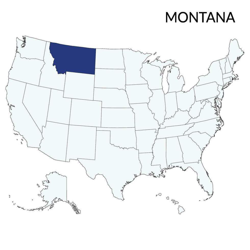 Montana carte. carte de Nevada. Etats-Unis carte vecteur