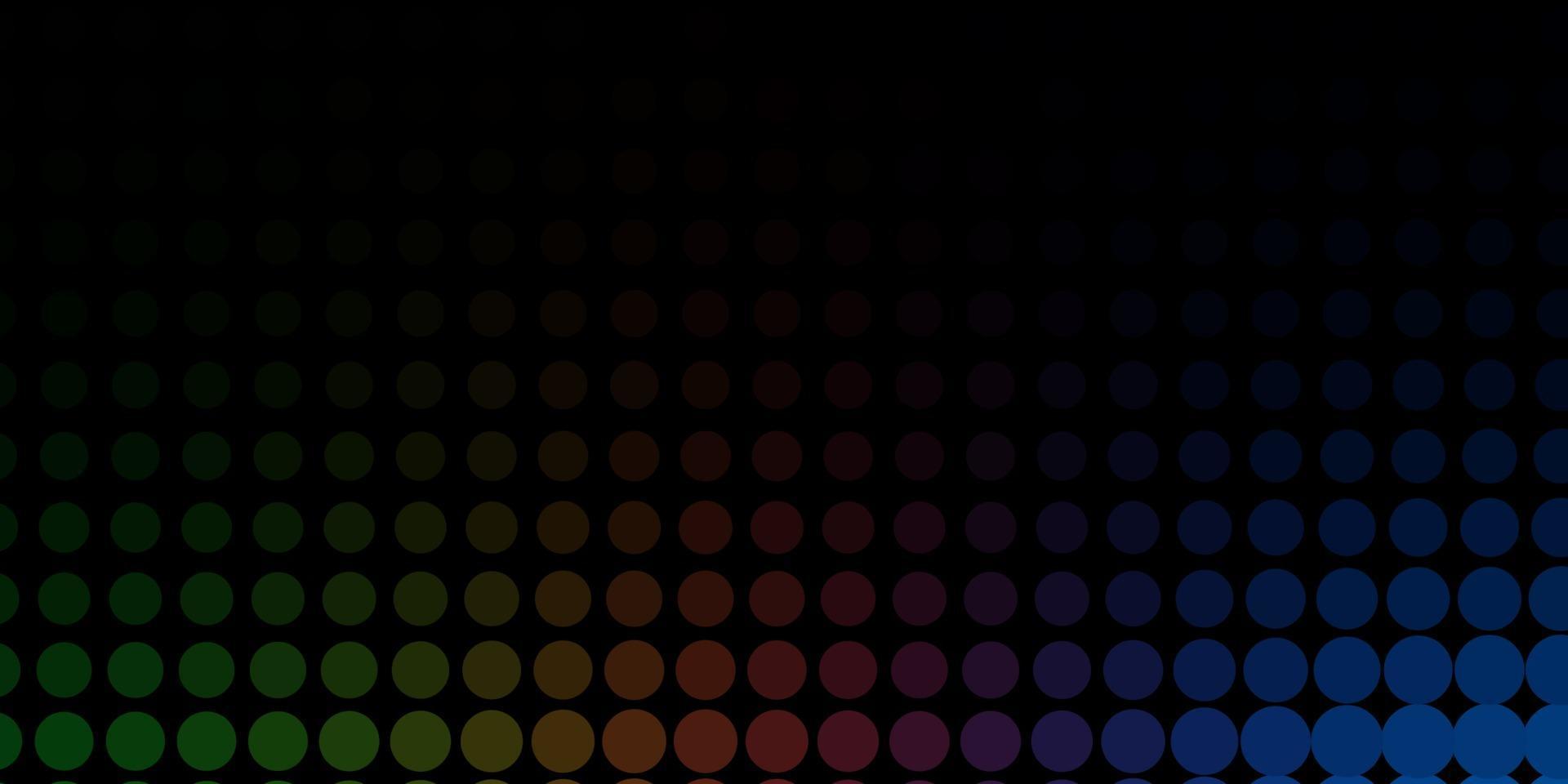 mise en page de vecteur multicolore sombre avec des formes de cercle.