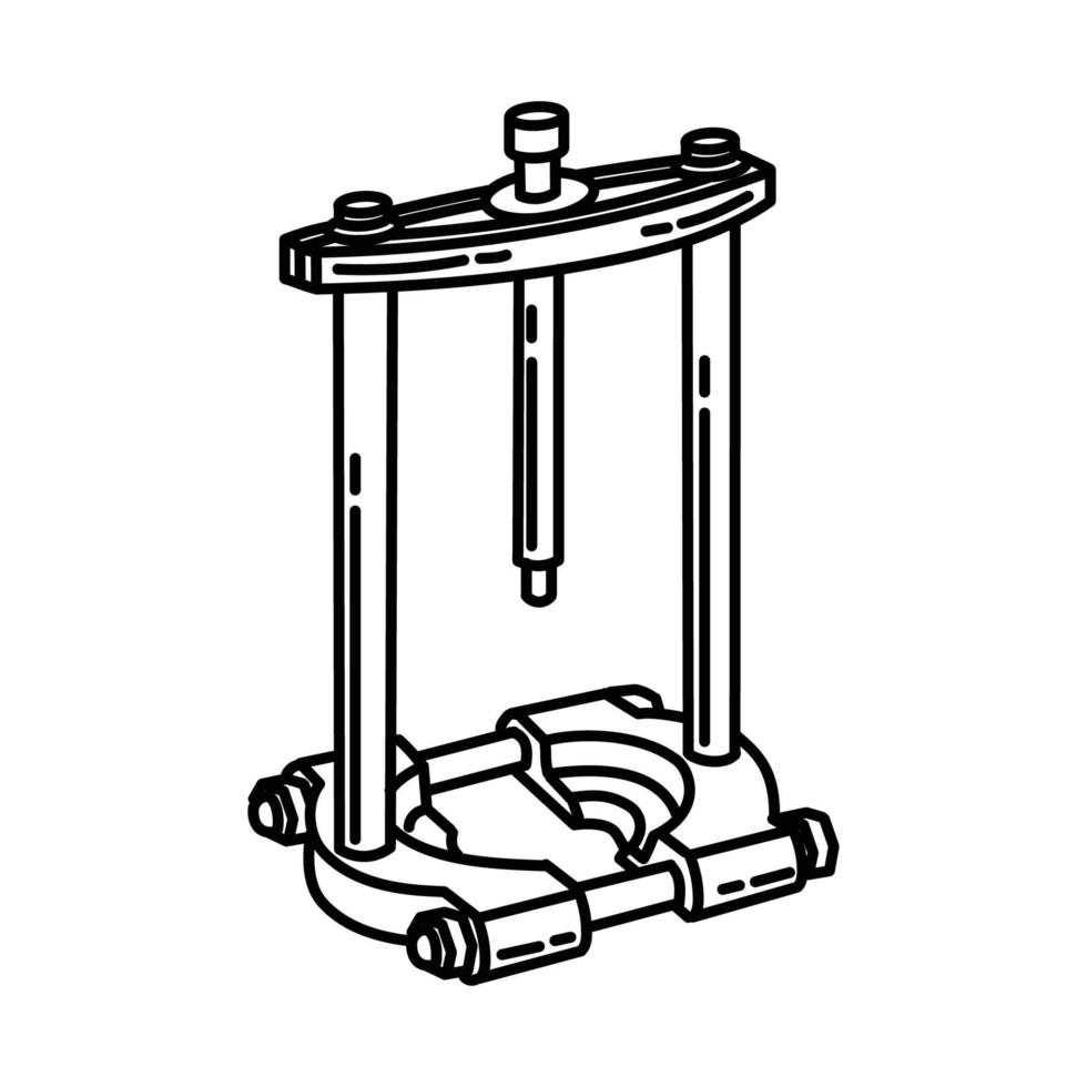 icône d'extracteur de roulement. doodle dessinés à la main ou style d'icône de contour vecteur