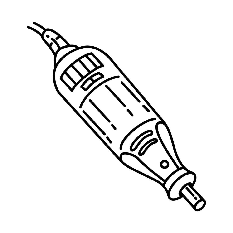 icône de kit d'outils rotatifs. doodle dessinés à la main ou style d'icône de contour vecteur