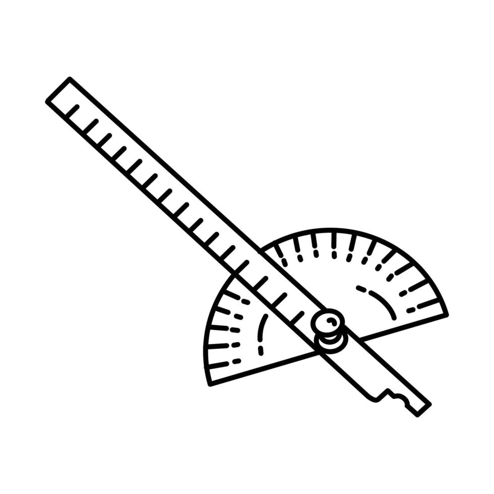 règle pour l'icône de mécanicien. doodle dessinés à la main ou style d'icône de contour vecteur