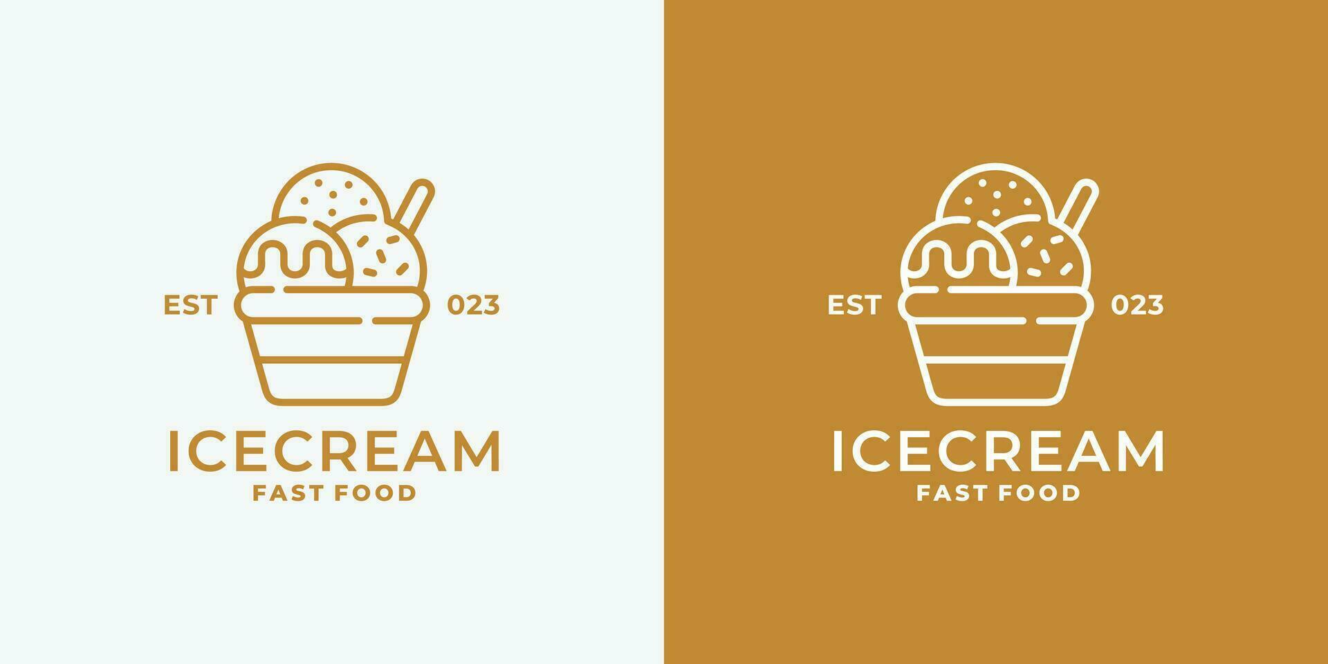 illustration vectorielle de crème glacée logo design vecteur